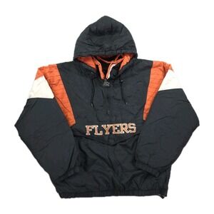 Vintage Philadelphia Flyers Starter Jacket Mens Large 1/2 Zip Hoodie